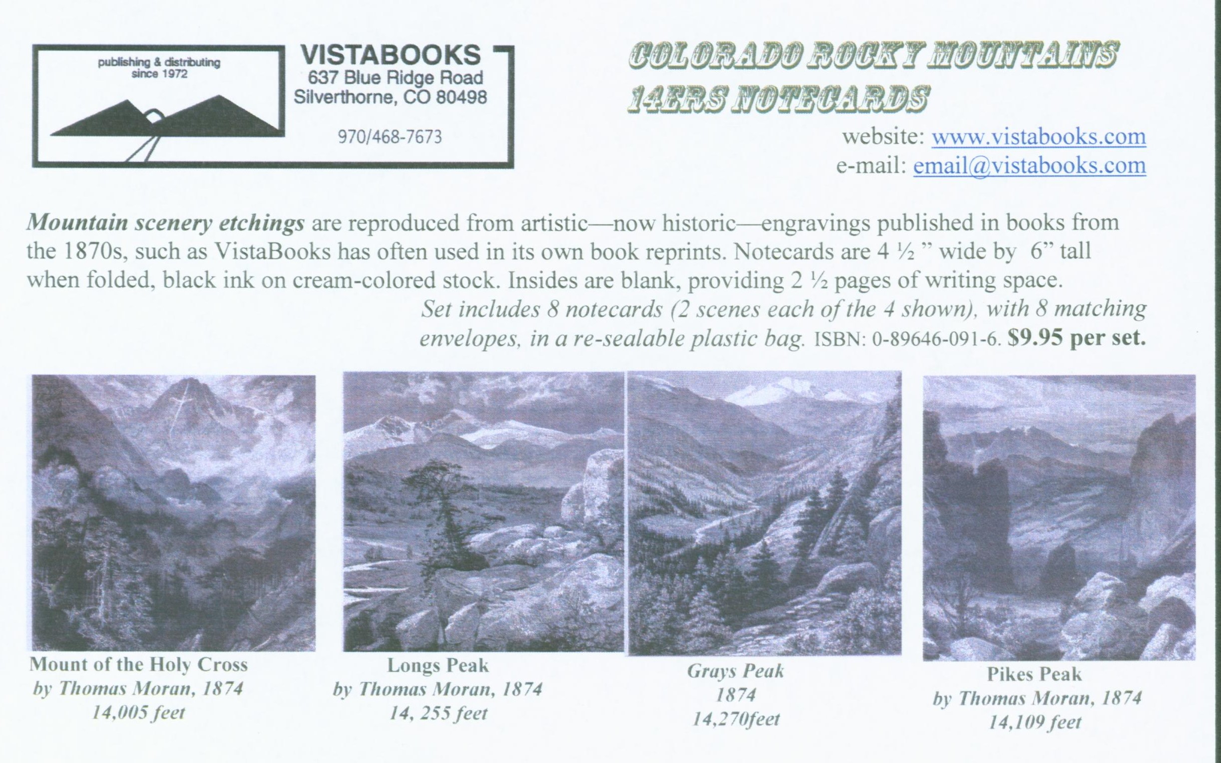 Donner Tahoe Sierra Notecards. vist0092 front cover